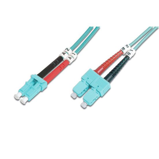 Patchcord światłowodowy FO LC-SC MM 50/125 OM3 duplex LSOH 2m