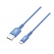 Kabel USB-USB C 1m silikonowy niebieski Quick Charge