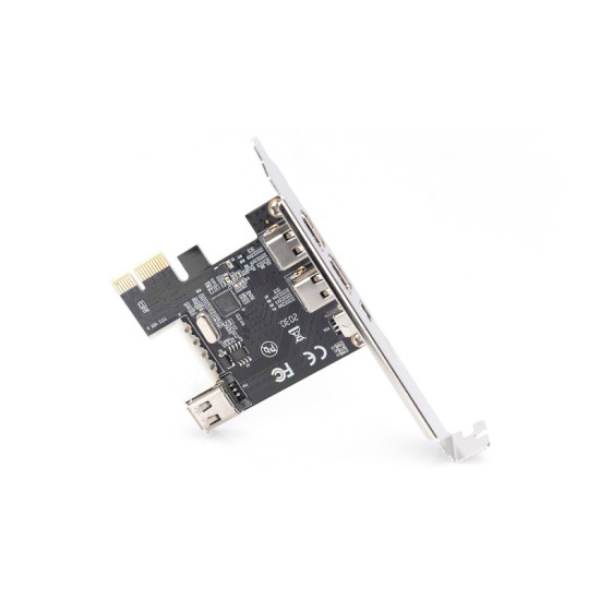 Karta/Kontroler Firewire (400) PCI Exp., 2xZew. 1xZew.(Mini) IEEE1394a 6pin+Mini,Low Profile,VT6308P