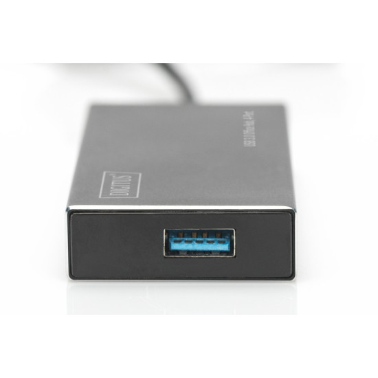 HUB/Koncentrator 4-portowy USB 3.0 SuperSpeed, aktywny, aluminium