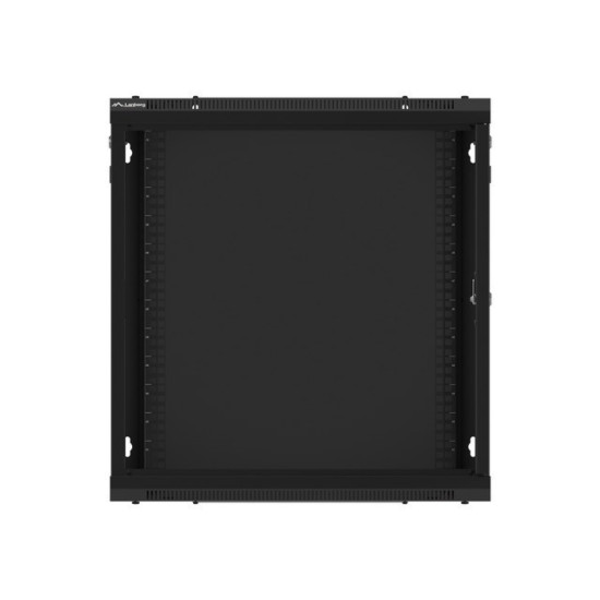Szafa instalacyjna wisząca 19' 12U 600X450mm czarna (drzwi      szklane)