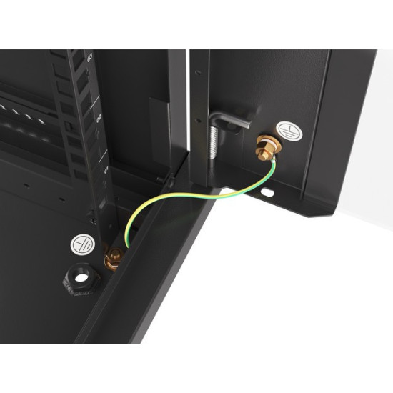 Szafa instalacyjna wisząca 19' 12U 600X450mm czarna (drzwi      szklane)