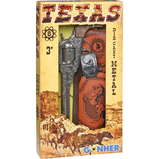 Rewolwer kowbojski metalowy z kabura Gonher