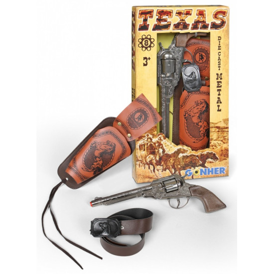 Rewolwer kowbojski metalowy z kabura Gonher