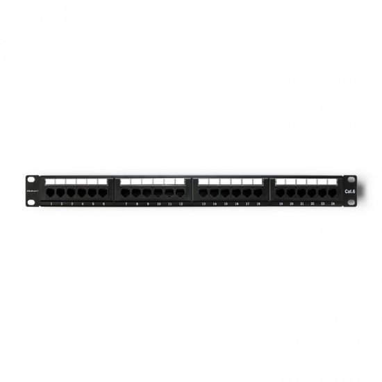 Patch panel RACK | 24 porty | kat.6 UTP | Czarny 