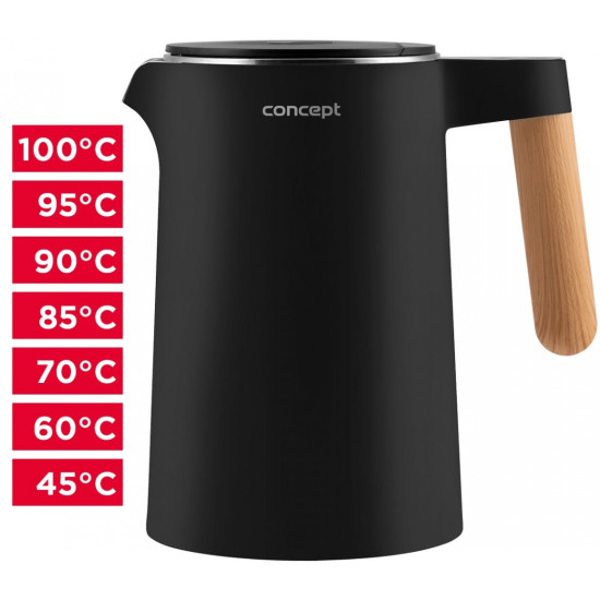 Czajnik 1,5L double wall czarny RK3301 