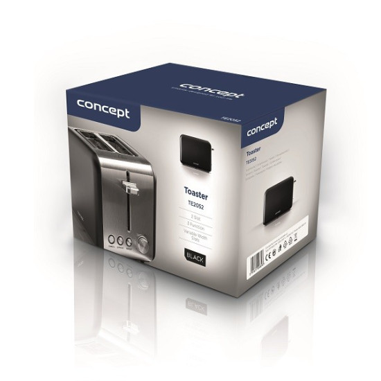 Toster TE2052 inox czarny 