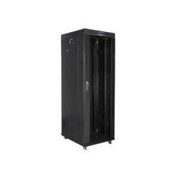 Szafa instalacyjna rack stojąca 19 37u 600x800 czarna, drzwi szklane lcd (Flat pack)