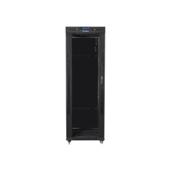 Szafa instalacyjna rack stojąca 19 37u 600x800 czarna, drzwi szklane lcd (Flat pack)
