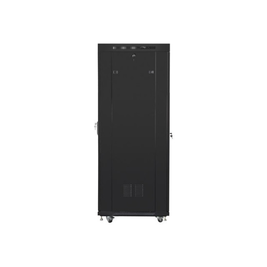 Szafa instalacyjna rack stojąca 19 37u 600x800 czarna, drzwi szklane lcd (Flat pack)