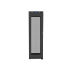 Szafa instalacyjna rack stojąca 19 42U 600x800 czarna, drzwi perforowane lcd (flat pack) 