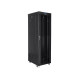 Szafa instalacyjna rack stojąca 19 42U 600x1000 czarna, drzwi szklane lcd (flat pack)