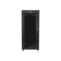 Szafa instalacyjna rack stojąca 19 27U 600x800 czarna, drzwi szklane LCD (Flat pack)