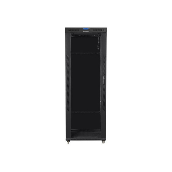 Szafa instalacyjna rack stojąca 19 42U 800x1000 czarna, drzwi szklane LCD (Flat pack)