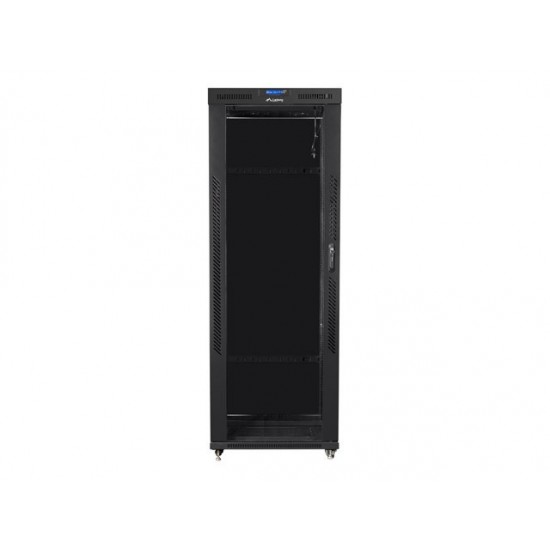 Szafa instalacyjna rack stojąca 19 42U 800x800 czarna, drzwi szklane LCD (Flat pack)