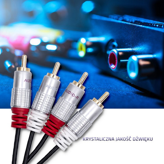 Kabel 2xRCA męski / 2xRCA męski | 3m | czarny 