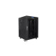 Szafa instalacyjna Rack stojąca 19 15U 600X600 czarna, drzwi sklane (flat pack)