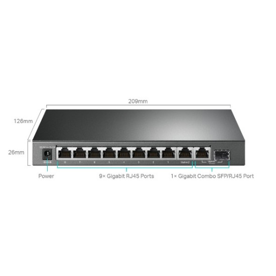 Switch SG1210MPE  Smart 8GE PoE+ 1GE 1SFP