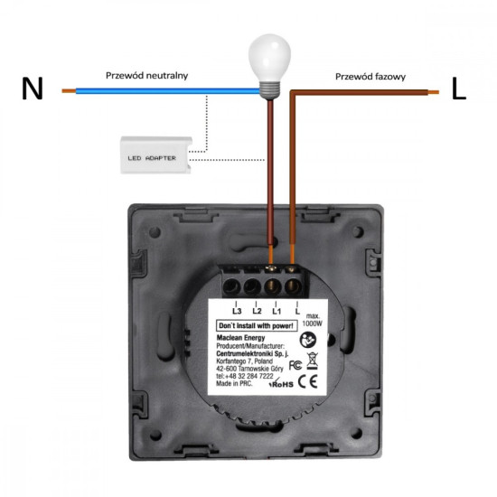 Dotykowy włącznik światła Maclean MCE702W 