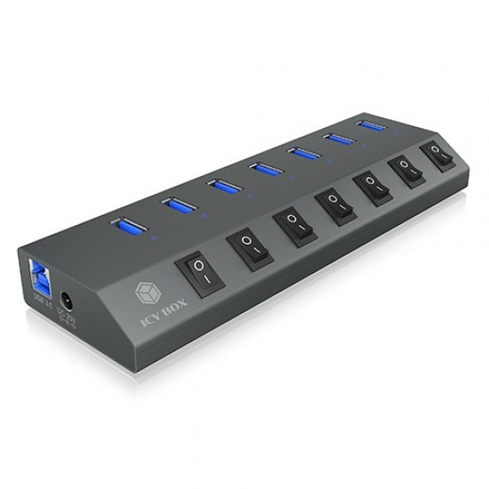 IB-HUB1701-C3 7xUSB Type-A, włącznik/wyłącznik dla każdego USB portu 