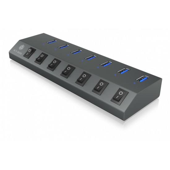IB-HUB1701-C3 7xUSB Type-A, włącznik/wyłącznik dla każdego USB portu 