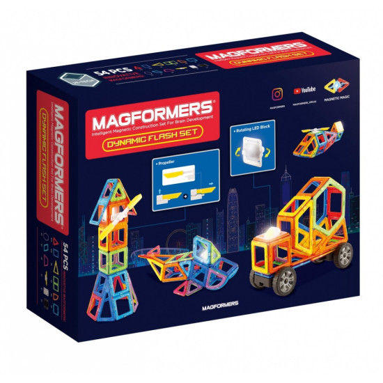 Klocki magnetyczne Dynamic flash 54 elementy
