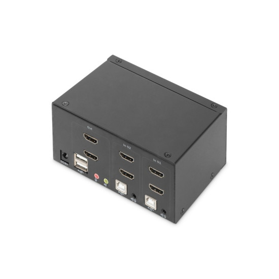 Przełącznik KVM 2 portowy HDMI, Dual Display, 4K 30Hz