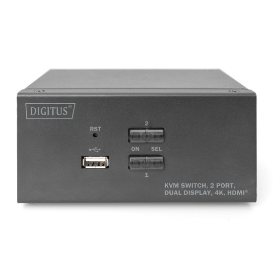Przełącznik KVM 2 portowy HDMI, Dual Display, 4K 30Hz
