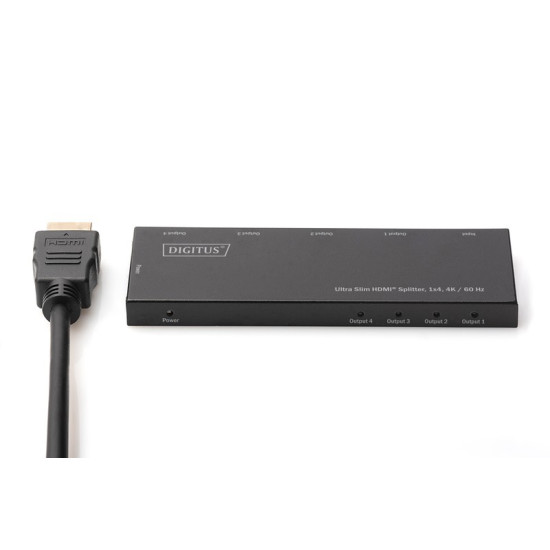Rozdzielacz (Splitter) Ultra Slim HDMI 1x4 4K 60Hz 3D HDR HDCP 2.2 18 Gbps Micro USB