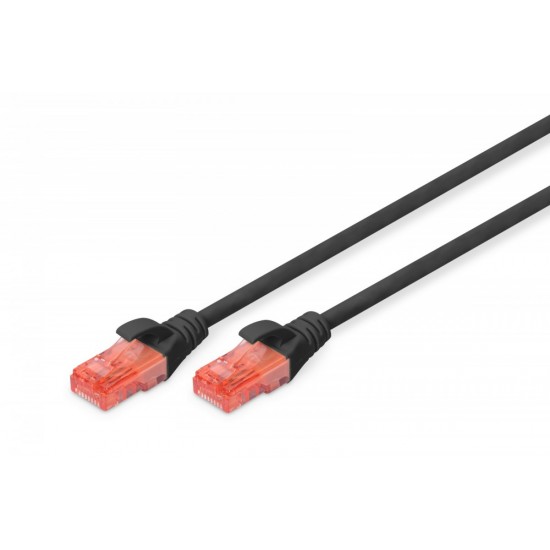 Patch Cord RJ45/RJ45 Kat.6 250MHz U/UTP AWG27/7 PE 5,0m Czarny