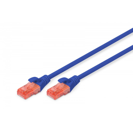 Patch Cord RJ45/RJ45 Kat.6 250MHz U/UTP AWG27/7 PE 5,0m Niebieski