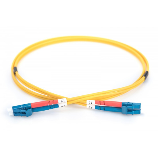Patchcord FO SM 09/125 OS2 LC-LC duplex 1m żółty 