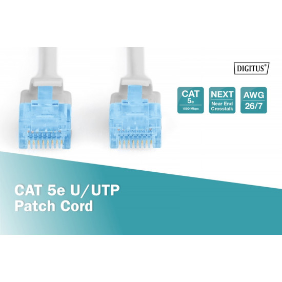 Patch cord U/UTP kat.5ePVC 5,0m szary