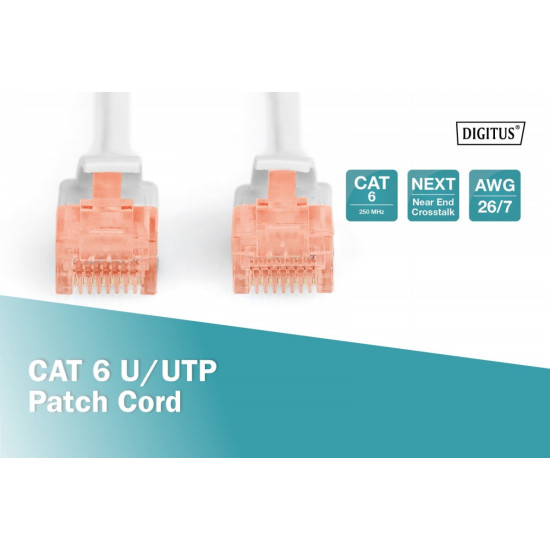 Patch cord U/UTP kat.6 PVC 3m szary 