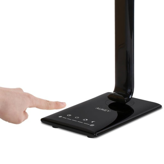 LT-T10 Black lampa biurkowa LED dotykowa | 12W | 3000-6500K | 7 poziomów ściemniania | 5 trybów świecenia