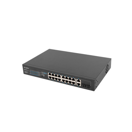 Przełącznik Switch 16X100MB POE+/2XCombo niezarządzalny rack 19 cali Gigabit Ethernet 150W 