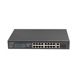 Przełącznik Switch 16X100MB POE+/2XCombo niezarządzalny rack 19 cali Gigabit Ethernet 250W 