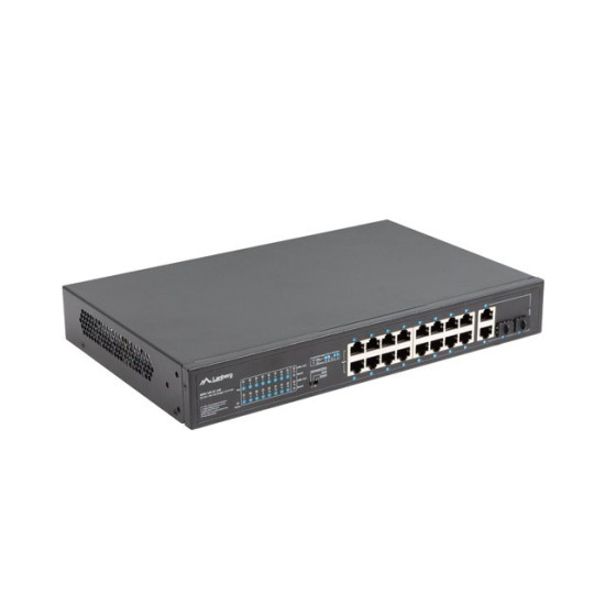 Przełącznik Switch 16X100MB POE+/2XCombo niezarządzalny rack 19 cali Gigabit Ethernet 250W 