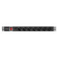 Listwa zasilająca Rack PDU 1U 7x Schuko 2m 10A czarna 