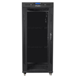 Szafa instalacyjna RACK stojąca 19 cali 37u 800x1000 czarna drzwi szklane LCD (flat pack)