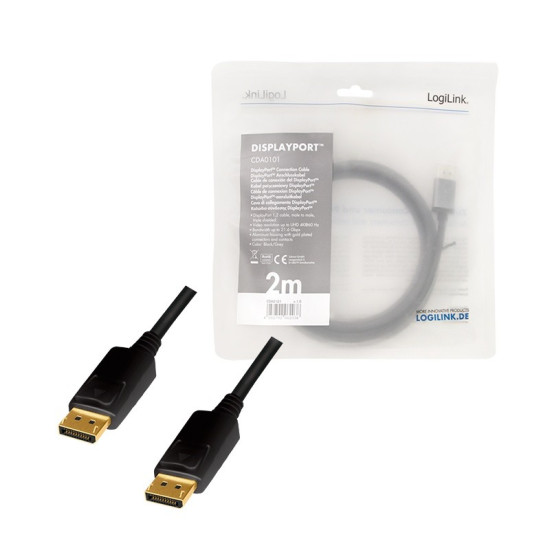 Kabel DisplayPort 4K/60 Hz,DP/M do DP/M aluminium 2m 