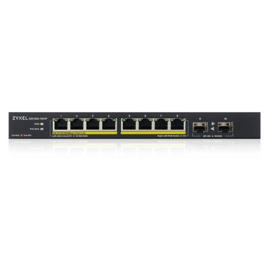 Przełącznik GS1100-10HP-EU0102F 120W PoE 8xGigabit 2xFiber Uplilk Switch 