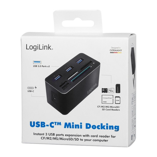 Stacja dokująca USB3.2 8-portów, mini Czarna 
