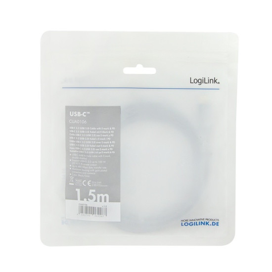 Kabel USB-C M/M, PD, aluminiowy 1.5m 