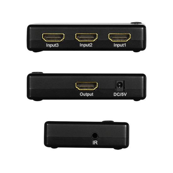 Przełącznik Switch 3x1 HDMI, 1080p 60Hz, z pilotem 
