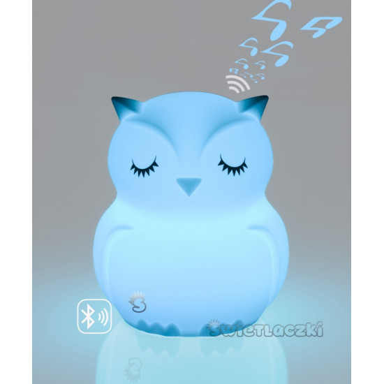 Lampka nocna silikonowa zmieniająca kolory z głośnikiem Bluetooth Świetlaczek Sówka HU HU