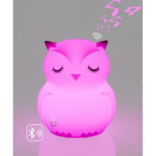 Lampka nocna silikonowa zmieniająca kolory z głośnikiem Bluetooth Świetlaczek Sówka HU HU