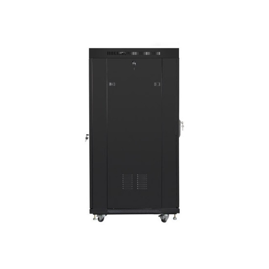Szafa instalacyjna RACK stojąca 19 15U 800X1000 czarna drzwi perforowane LCD( FLAT PACK) 