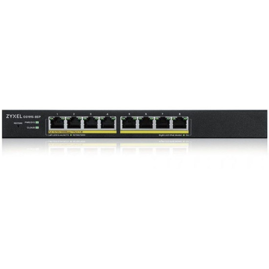 Przełącznik zarządzalny GS1915-8EP PoE Smart 60W 802.3at desktop hybrid mode Switch 