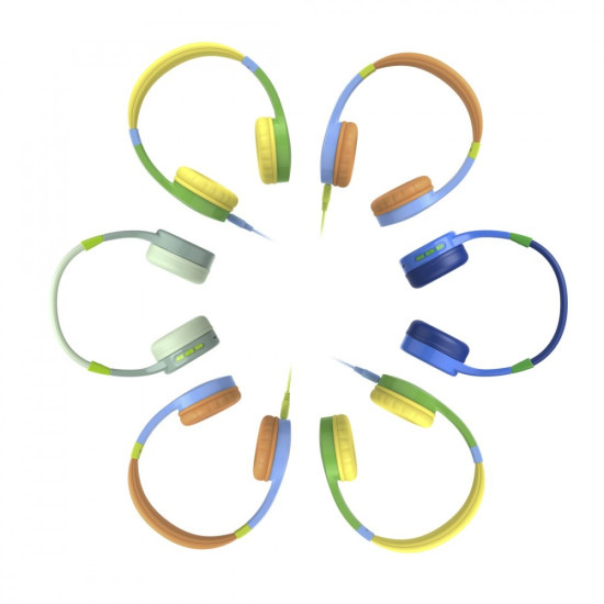 Słuchawki nauszne Kids Guard z ogranicznikiem głośności. Niebieskie